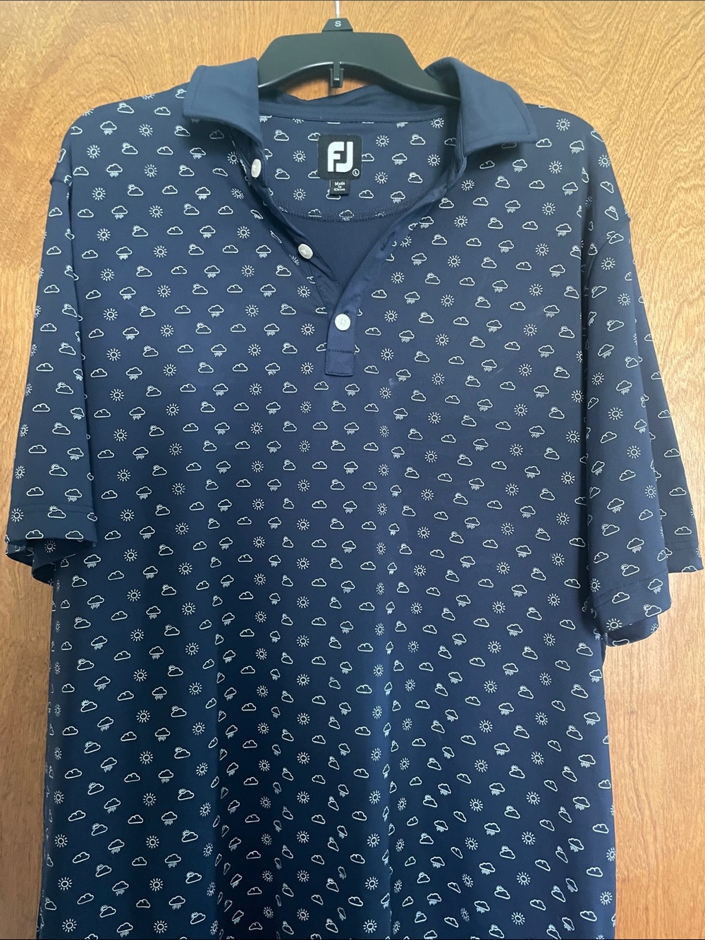 FootJoy Navy Polo with White Weather Icons